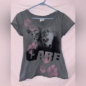 Disney Gray and Pink Lion King Cat T-Shirt